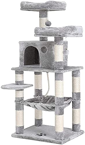 Kletterbaum Katzenkratzbaum Katzenbaum Kratzbaum-Eigentumswohnungsmöbel mit Kratzbäumen Plüsch-Kuschelbarsch und baumelnden Bällen Multi-Level-Kätzchenturm LSDRALOBOOE 716 von LSDRALOBOOE