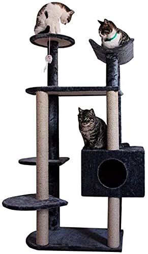 Kletterbaum Katzenkratzbaum Katzenbaum Mehrschichtige Holzplattform Sprung Katzennest Wohnung Treppe Sisalsäule Verschleißfeste Multifunktions Komfortables Klettergerüst LSDRALOBOOE 714 von LSDRALOBOOE