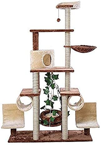 Kletterbaum Katzenkratzbaum Katzenbaum Multi-Level-Kratzbaum-Anti-Kipp-Vorrichtungen Abnehmbare Katzen-Sprungplattform LSDRALOBOOE 716 von LSDRALOBOOE