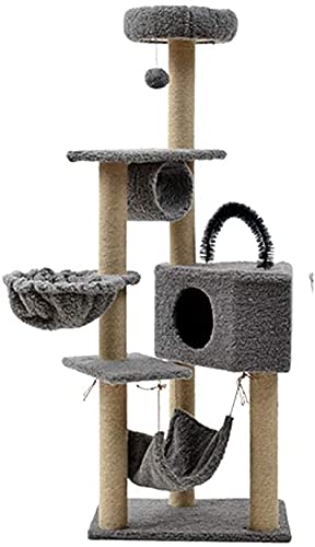 Kletterbaum Katzenkratzbaum Katzenbaum Sisal Kratzbaum Katzenmöbel Plüsch Eigentumswohnung Spielhaus mit baumelnden Spielzeugen LSDRALOBOOE 714 von LSDRALOBOOE