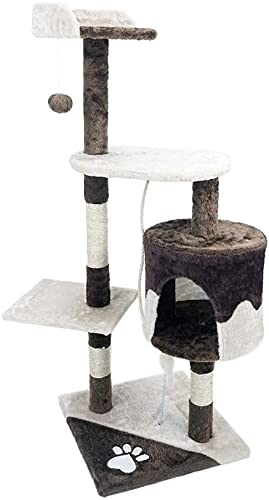 Kletterbaum Katzenkratzbaum Katzenbaum Stabile Katzenkratzpfosten Funktion Katzenkletterturm Spielzeug mit Katzenhaus für Indoor/Outdoor Katzenaktivität LSDRALOBOOE 716 von LSDRALOBOOE