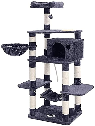 Kletterbaum Katzenkratzbaum KatzenbaumKitten Tower Kratzbaum auf Mehreren Ebenen mit Sisal-überzogenen Kratzbäumen Plüsch-Eigentums-Hängematte LSDRALOBOOE 713 von LSDRALOBOOE