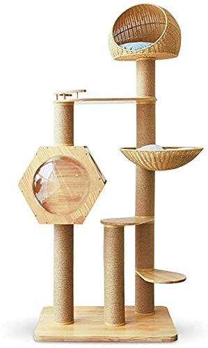 Kratzbaum Katzenbaum Kratzbaum Kletterbaum Sisal-Gürtelnest aus Massivholz aus Holz Cat Villa Cat Klettergerüst Katzennest LSDRALOBOOE 712 von LSDRALOBOOE