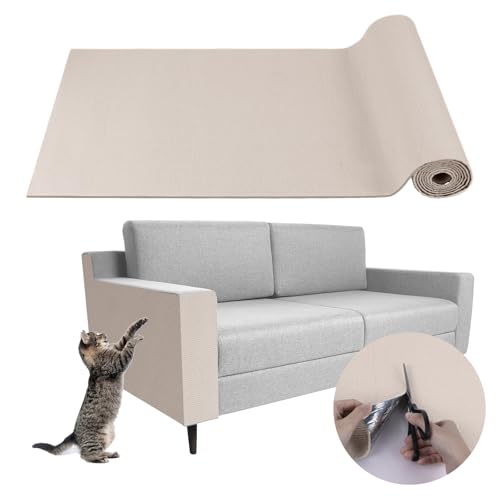 Kratzmatte Katze selbstklebend Kratzteppich Katze Wand Kratzbretter Katze Wand Kratzschutz Sofa Katze Kratzschutz Wand Kratzmatte für Katzen Kratzwand Katzenkratzbretter DIY (Beige, 40×200cm) von LSGCQ