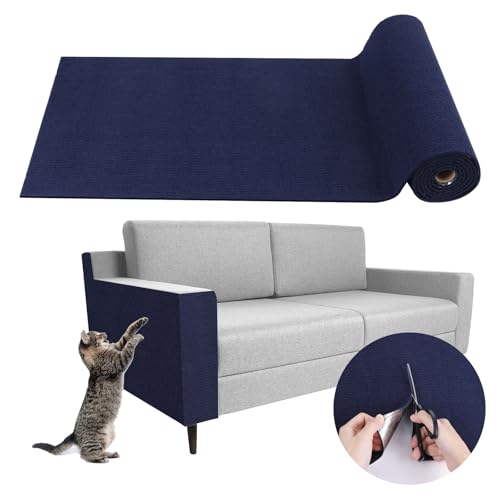 Kratzmatte Katze selbstklebend Kratzteppich Katze Wand Kratzbretter Katze Wand Kratzschutz Sofa Katze Kratzschutz Wand Kratzmatte für Katzen Kratzwand Katzenkratzbretter DIY (Dunkelblau, 40×300cm) von LSGCQ