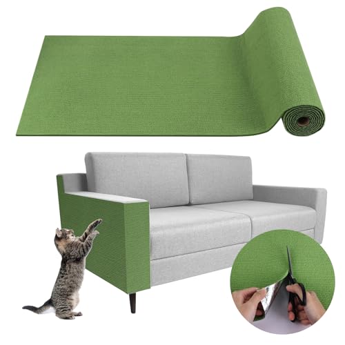 Kratzmatte Katze selbstklebend Kratzteppich Katze Wand Kratzbretter Katze Wand Kratzschutz Sofa Katze Kratzschutz Wand Kratzmatte für Katzen Kratzwand Katzenkratzbretter DIY (Fruchtgrün, 40×300cm) von LSGCQ