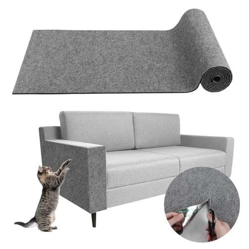 Kratzmatte Katze selbstklebend Kratzteppich Katze Wand Kratzbretter Katze Wand Kratzschutz Sofa Katze Kratzschutz Wand Kratzmatte für Katzen Kratzwand Katzenkratzbretter DIY (Hellgrau, 40×200cm) von LSGCQ