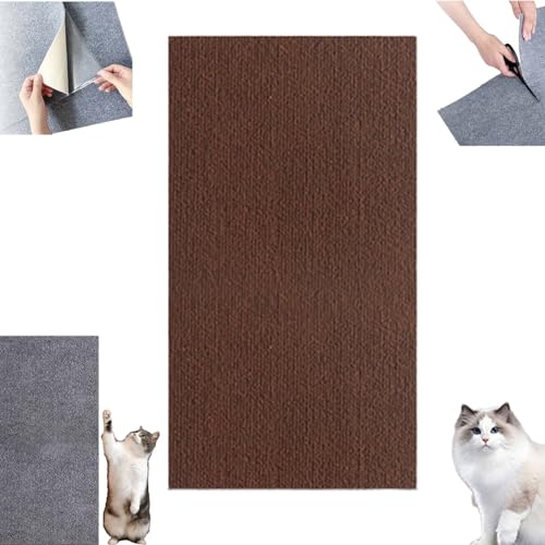 DIY Climbing Cat Scratcher, Selbstklebende Kratzmatte, Kratzmatte Selbstklebend, Kratzmatte Für Katzen, Kratzteppich Selbstklebend, Klebe Kratzmatte Katze (40 * 200cm,Brown) von LSNTUU