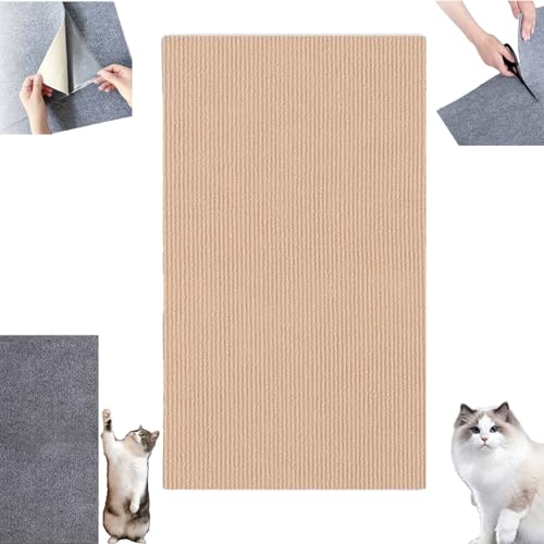 DIY Climbing Cat Scratcher, Selbstklebende Kratzmatte, Kratzmatte Selbstklebend, Kratzmatte Für Katzen, Kratzteppich Selbstklebend, Klebe Kratzmatte Katze (40 * 200cm,Khaki) von LSNTUU