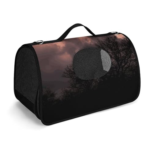 Haustier-Handtasche, Vollmond-Druck, tragbar, für den Außenbereich, Katzentasche, Geldbörse, kleine Hundetrage für Reisen/Auto/Outdoor von LSWQK