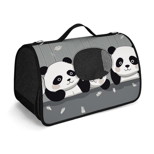 Haustier-Handtasche, lustiger Panda-Druck, tragbar, für den Außenbereich, Katzentasche, Geldbörse, kleine Hundetrage für Reisen/Auto/Outdoor von LSWQK