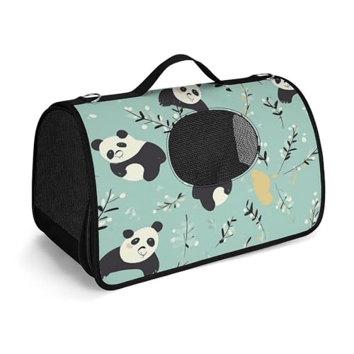 Haustier-Handtasche, niedlicher Pandas, bedruckt, tragbar, für den Außenbereich, Katzentasche, Geldbörse, kleine Hundetrage für Reisen/Auto/Outdoor von LSWQK