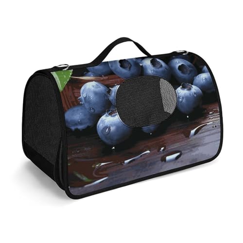 Haustierhandtasche Delicious Blueberries Printed Portable Outdoor Cat Bags Cat Carrier Purse Small Dog Carrier for Travel/Car/Outdoor von LSWQK