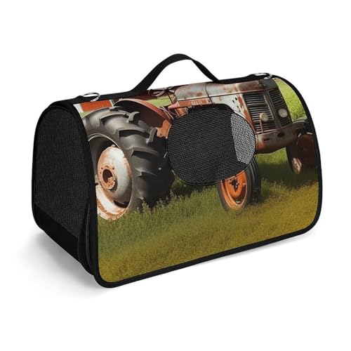 Pet Handbag Company Farm Traktor bedruckte tragbare Outdoor-Katzentasche, Katzentasche, Geldbörse, kleine Hundetragetasche für Reisen/Auto/Outdoor von LSWQK