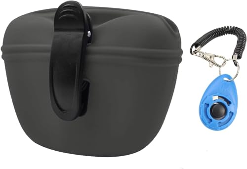 LTDOOIT Leckerli-Tasche für das Training aus Silikon, Magnetverschluss, kleine Leckerli-Tasche mit Taillenclip, Hundeklicker mit Welpen-Belohnungstrainingstasche für hausgemachte Leckereien, Trocken- von LTDOOIT