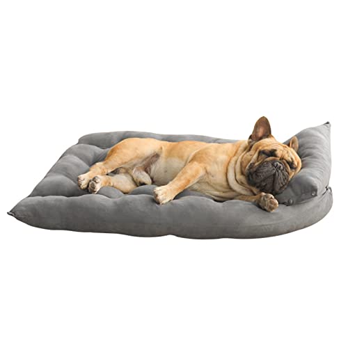 Haustierbett, Großer Hund Hundebett Winter Warm Faltbare Verformung Hundesofa Waschbar Luxus Orthopädisch Hundekorb Vier Jahreszeiten,Grau,L 94x67CM von LTJXL