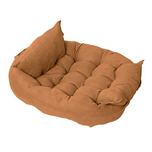 Haustierbett, Großer Hund Hundebett Winter Warm Faltbare Verformung Hundesofa Waschbar Luxus Orthopädisch Hundekorb Vier Jahreszeiten,Orange,XL 122x80CM von LTJXL