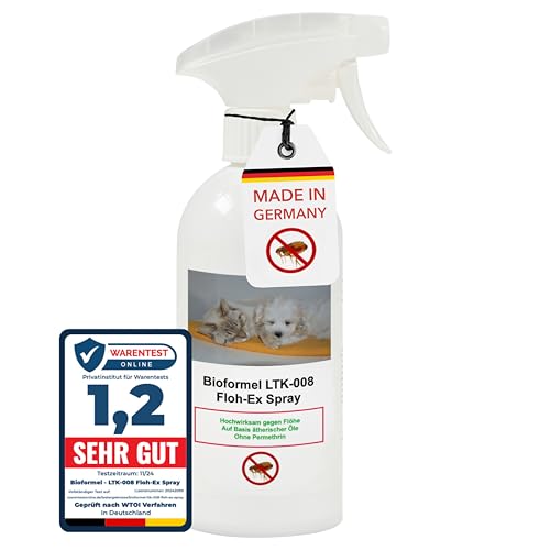 Biodelta Anti Flohspray für Hund Katze - Floh-Ex Umgebungsspray Haustier Hundeflöhe Katzenflöhe bekämpfen bei akutem Befall & präventiv - Flöhe Spray Wohnung Möbel Bett - hochwirksam (500ml) von LTK-008