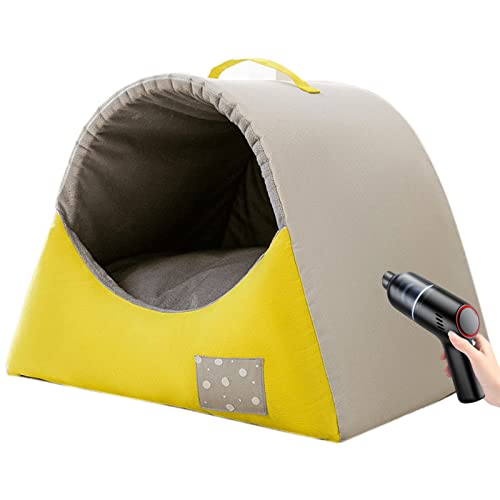 LTLJX Haustierbett, Kleiner Hund Hundehütte Winter Warm Halten Waschbar Innen Luxus Hundehütte Vier Jahreszeiten Hundehöhle Iglu, mit 8000pa Tragbare Hundehaare Staubsauger,55x45x42cm von LTLJX