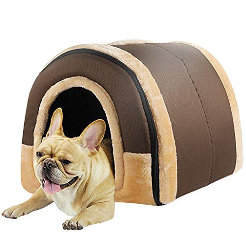 LTLJX Haustierbett Großer Hund Hundehütte Winter Warm Waschbar Vier Jahreszeiten Hundehütte Innen Hundehöhle Faltbare Hund Zimmer Sofa,D,XL75*57 * 55cm von LTLJX