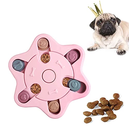 LTLWSH Hundespielzeug Intelligenz, Hundepuzzle Spielzeug Hunde Lernspielzeug, interaktive Treat Dispenser Puzzle Hundespielzeug, Langsamer Feeder Verbesserung der IQ Puzzle Bowl für Welpen,Rosa von LTLWSH