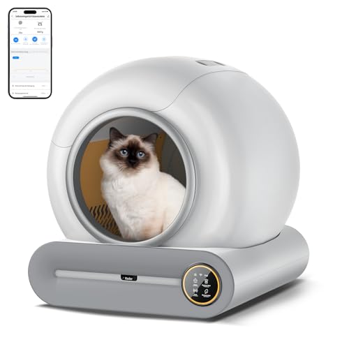 Katzentoilette Selbstreinigende katzenklo Elektrische 68L, Automatisch Selbstreinigende Katzentoilette mit Müllsäcken, Niedriger Einstieg/APP Steuerung/Desodorierer/Health Monitor (A) von LTPAG