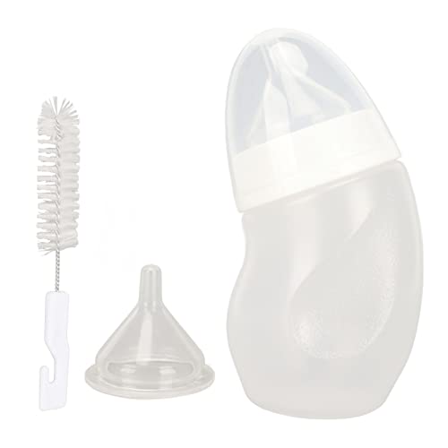 LTSQIN Haustierflasche, professionelles, weiches Silikon-Nippel-Gebogenes Stillflaschen-Set, lebensmittelechtes Material, warmes Wasser waschen, Haustier-Gebogenes Flaschen-Set mit von LTSQIN