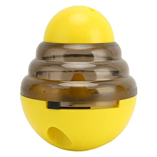 LTSQIN Hundeleckerli-Spenderball, langsames Füttern, interaktiver Tierfutterspender, Puzzleball für das Katzentraining (Yellow) von LTSQIN