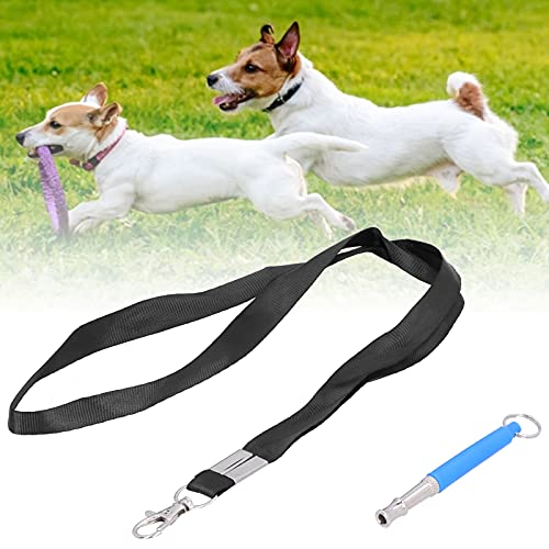 LTSQIN Hundepfeife, Hundepfeife zum Stoppen des Bellens, Hundetrainingspfeife, verstellbare Ultraschall-Sound-Bellkontrollpfeife mit Umhängeband (Blue with Rope) von LTSQIN