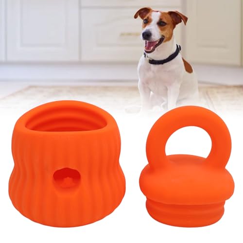 LTSQIN Interaktives Hundespielzeug, Silikon-Haustier-Leckerli-Spielzeug, langsames Futterspielzeug für Hunde, Futter-Leckerli-Ausgabe, Hundespielzeug, Hundefutterspender, (Orange) von LTSQIN