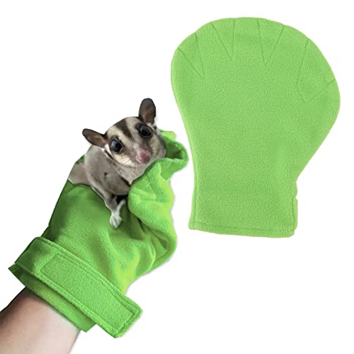 LTSQIN Sugar Glider Bonding Mitt, beruhigender Schlafhandschuh, Hamsterhandschuh-Zubehör, beruhigender Schlafhandschuh, bisssichere Tierhandhabungshandschuhe zum Kleben und Schlafen (Grün) von LTSQIN