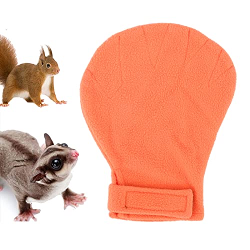 LTSQIN Sugar Glider Bonding Mitt, beruhigender Schlafhandschuh, Hamsterhandschuh-Zubehör, beruhigender Schlafhandschuh, bisssichere Tierhandhabungshandschuhe zum Kleben und Schlafen (Orange) von LTSQIN