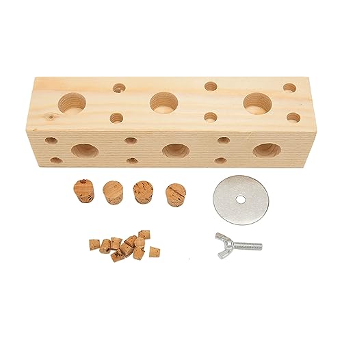 Vogel-Holzblock-Kauspielzeug, Vogelspielzeug, Vogel-Holzblock-Kauspielzeug, Papageien-Puzzle, Nahrungssuche, Trainingsspielzeug, Schreddern, Beißen, Holz-Beißspielzeug (LTSQINzXsCpKy-12) von LTSQIN