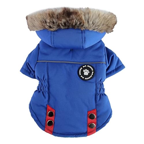 LUBOSE Haustier Jacke, Haustier Plüsch Innenmantel, Hund Wasserdicht Mantel, Hund Warme Jacke, Hund Haustier Weste, Hund Trenchcoat (XXL, Blau) von LUBOSE