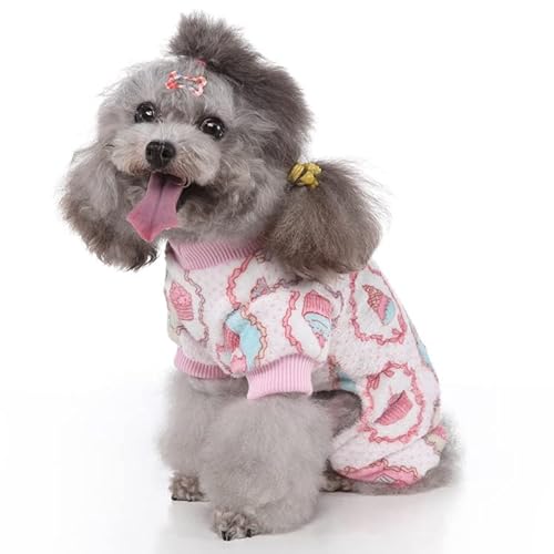 LUBOSE Haustierkleidung, Hunde-Winter-Pyjama-Pullover, Hundemantel, Hunde-Flanellpullover, weicher, bequemer Mantel, Katzen- und Hundekleidung (S, Rosa) von LUBOSE