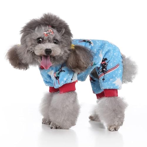 LUBOSE Haustierkleidung, Hunde-Winter-Pyjama-Pullover, Hundemantel, Hunde-Flanellpullover, weicher, bequemer Mantel, Katzen- und Hundekleidung (S, hellblau) von LUBOSE