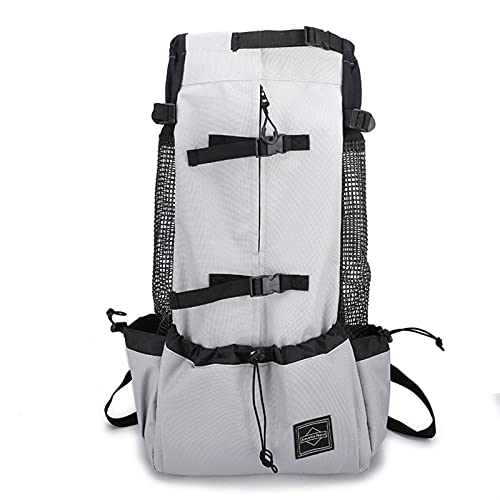 Haustier Atmungsaktive Bulldogge Rucksack, Outdoor Travel Welpen mittlerer Rucksack for kleine Hunde, Zubehör Pet Supplies Taschenträger (Color : Light Gray, Size : L-Suit 8-16kg) von LUCBEI