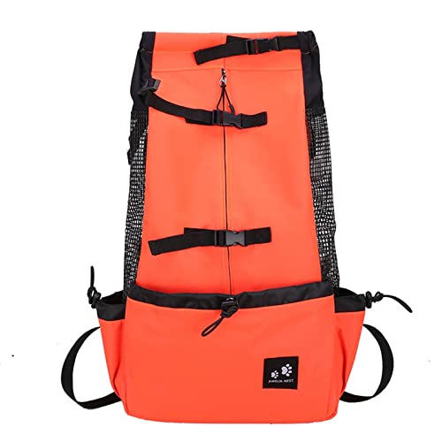 LUCBEI Haustier Atmungsaktive Bulldogge Rucksack, Outdoor Travel Welpen mittlerer Rucksack for kleine Hunde, Zubehör Pet Supplies Taschenträger (Color : Oranje, Size : XL-Suit 15-28kg) von LUCBEI