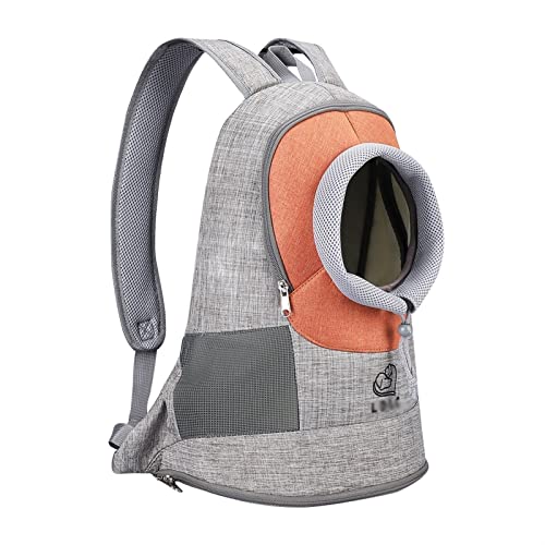 LUCBEI Haustier Chihuahua Rucksack, Mode Mesh atmungsaktiv, Reisekosten im Freien Taschenträger (Color : Oranje, Size : L) von LUCBEI