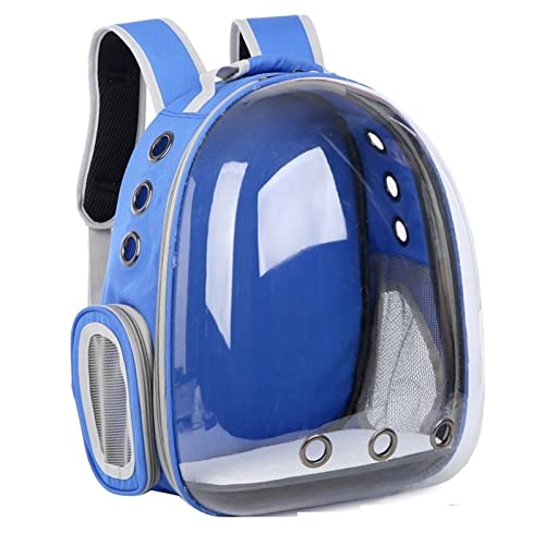 LUCBEI Haustier Coole Laser-Katzen-Tasche, transparenter Raum-Haustier-Rucksack, atmungsaktiv und tragbar, geeignet for den Außenbereich Taschenträger (Color : Blauw, Size : AS Pic) von LUCBEI