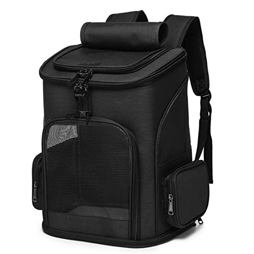 LUCBEI Haustier Faltbare Haustier Tragetasche, atmungsaktive Mesh-Hunde-Rucksack, Outdoor-Reisetasche Haustierbedarf Taschenträger (Color : Schwarz) von LUCBEI