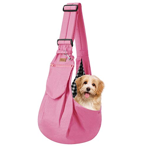 LUCBEI Haustier Haustier Hundebeutel, Transportragen Reisetasche, Katzen-Taschen-Tasche, Einstellbarer Sling-Rucksack Taschenträger (Color : Adjustable pink) von LUCBEI