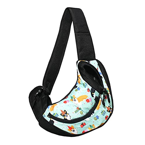 LUCBEI Haustier Haustier-Reise-Umhängetasche, Mesh-Tasche, atmungsaktiver Hunde-Kabelbaum, Katze im Freien Schutzhülle Taschenträger (Color : Blue Corky, Size : L) von LUCBEI