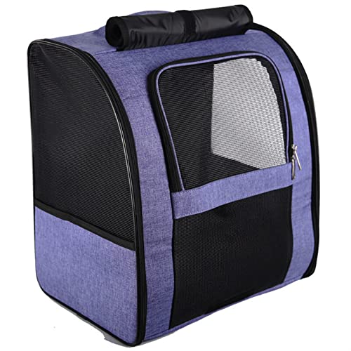 LUCBEI Haustier Katze Rucksack, große Kapazität Pet Rucksack, Oxford-Tuch, atmungsaktive Kühlkatze-Tasche Taschenträger (Color : Purple, Size : M) von LUCBEI