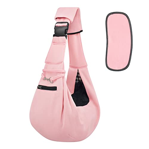 LUCBEI Haustier Katzentasche, tragbare Umhängetasche, Hundetasche, tragbare Haustiertasche, Hundetasche, Welpenrucksack, Katzentasche Taschenträger (Color : Roze) von LUCBEI