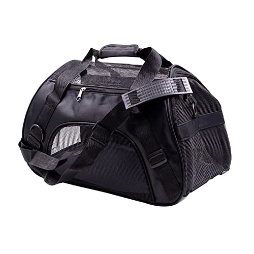 LUCBEI Haustier Tragbare Katze und Hundeträgerbeutel, kleine Hundetransportbeutel, Haustier-Tragetasche, Reisetasche Taschenträger (Color : Schwarz, Size : Below 3kg) von LUCBEI