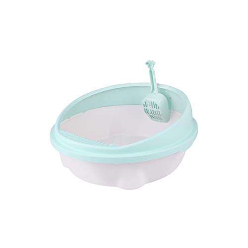 LUCBEI Katzentoilette Semi geschlossene Litter Sandbox Scoop antisprung tragbare Plastik große Deodorant Sandpit Katze selb Reinigung Toilette Katze kleine Box Katzenklo (Color : Groen) von LUCBEI