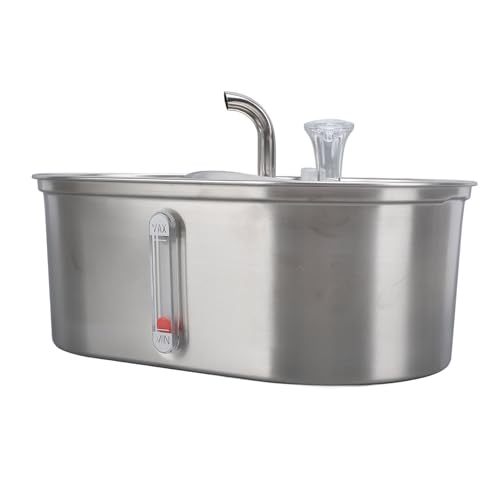 LUCKDANO 304 Edelstahl Katzen Wasser Brunnen, 3L Haustier Wassersp Ender mit Automatischem Zyklus, Ruhige Pumpe, Große Kapazität, Intelligentes Design für Katzen und Hunde, Abnehmbare von LUCKDANO