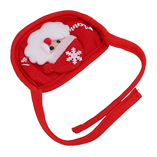 Weihnachts-Speicheltuch für Katzen und Hunde, Polyester-Material, Niedliche Weihnachtsmütze, Verstellbarer Schultergurt für Haustiere von 4–7,5 Kg (Rote Speichelserviette) von LUCKDANO