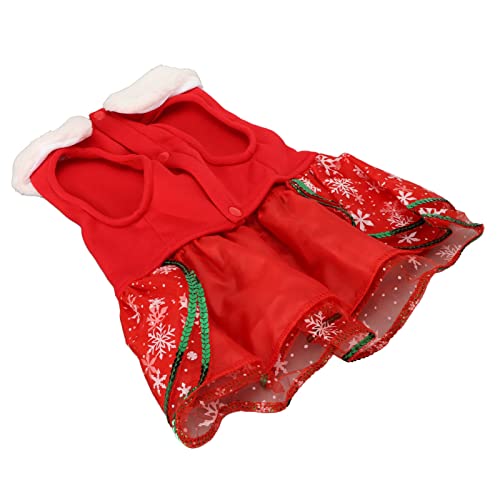 Weihnachtskleid für Kleine Hunde, Premium-Elch, Schleife, Pailletten, Warme Welpen-Weihnachtskleidung für Chihuahua, Yorkshire, Zwergspitz, Polyester-Plüsch (XL) von LUCKDANO